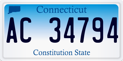 CT license plate AC34794