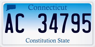 CT license plate AC34795