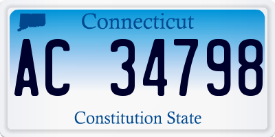CT license plate AC34798
