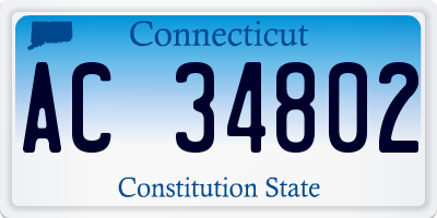 CT license plate AC34802