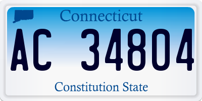 CT license plate AC34804