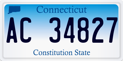 CT license plate AC34827