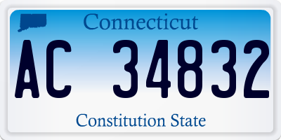 CT license plate AC34832