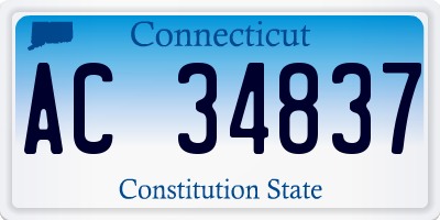 CT license plate AC34837