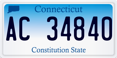 CT license plate AC34840