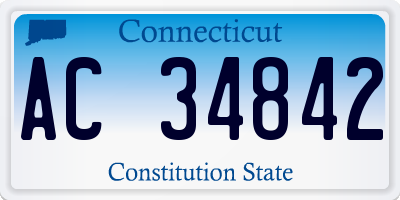CT license plate AC34842