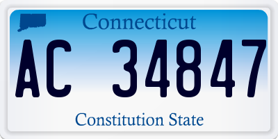 CT license plate AC34847