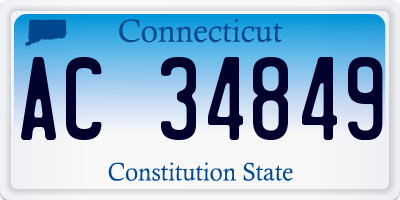 CT license plate AC34849