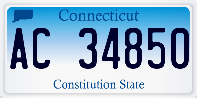 CT license plate AC34850