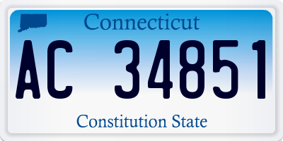 CT license plate AC34851
