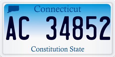 CT license plate AC34852