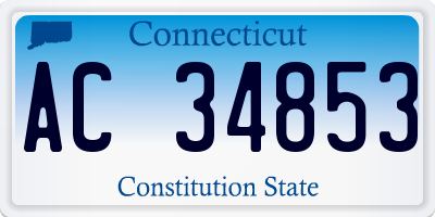CT license plate AC34853