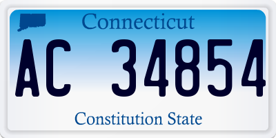 CT license plate AC34854