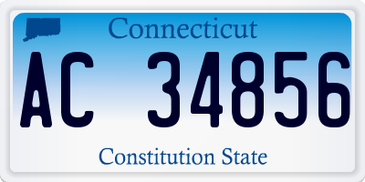 CT license plate AC34856