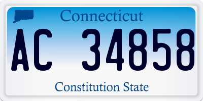 CT license plate AC34858