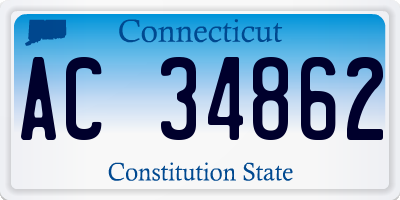 CT license plate AC34862