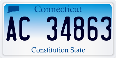 CT license plate AC34863