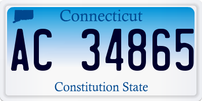 CT license plate AC34865