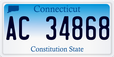 CT license plate AC34868