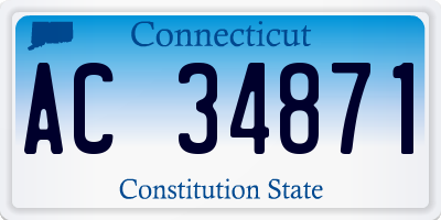 CT license plate AC34871