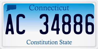 CT license plate AC34886