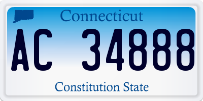 CT license plate AC34888