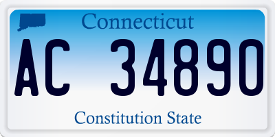 CT license plate AC34890