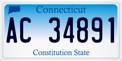 CT license plate AC34891