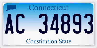 CT license plate AC34893
