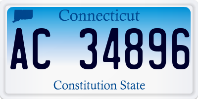 CT license plate AC34896