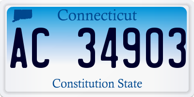 CT license plate AC34903