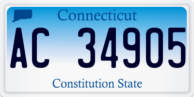 CT license plate AC34905