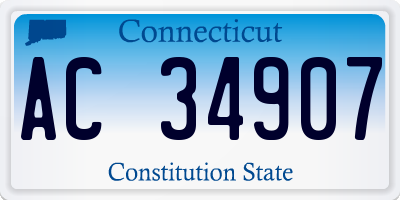 CT license plate AC34907