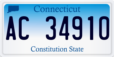CT license plate AC34910
