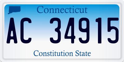 CT license plate AC34915