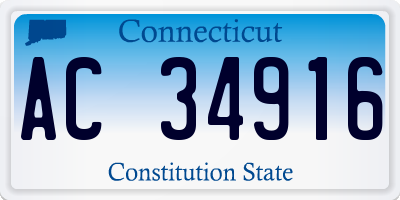 CT license plate AC34916