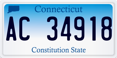 CT license plate AC34918