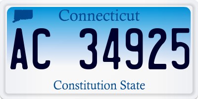 CT license plate AC34925