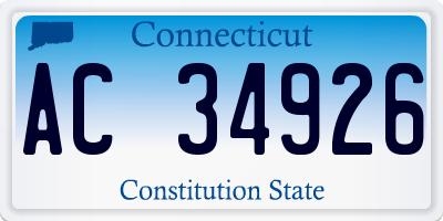 CT license plate AC34926