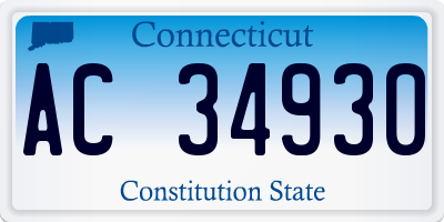 CT license plate AC34930