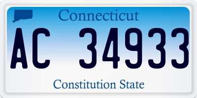 CT license plate AC34933