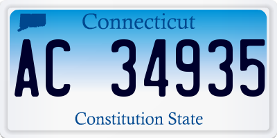 CT license plate AC34935