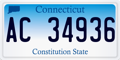 CT license plate AC34936