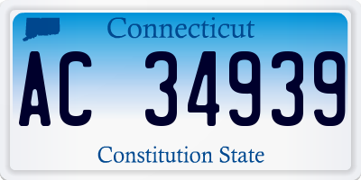 CT license plate AC34939