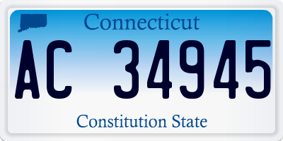 CT license plate AC34945