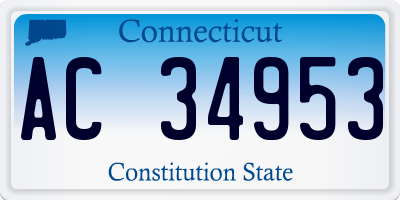 CT license plate AC34953