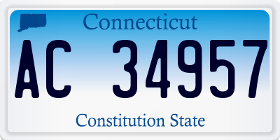 CT license plate AC34957