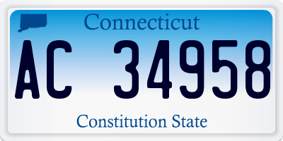 CT license plate AC34958