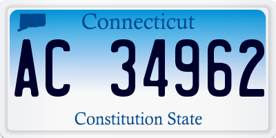 CT license plate AC34962