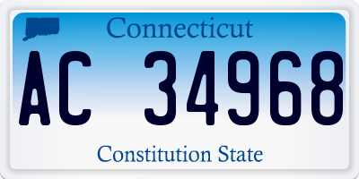 CT license plate AC34968